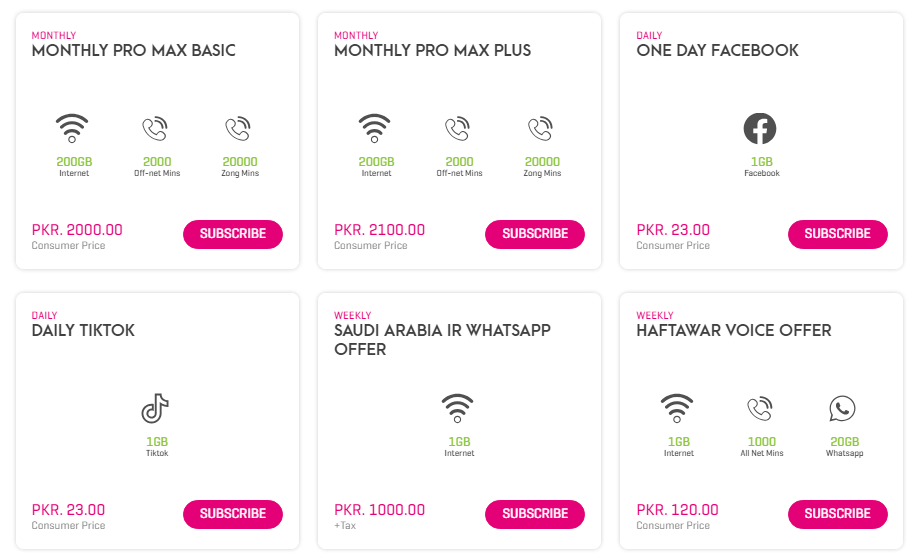 Zong Internet Packages (Latest 2025)