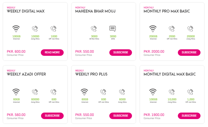 Zong 4G Devices Latest Packages 2025