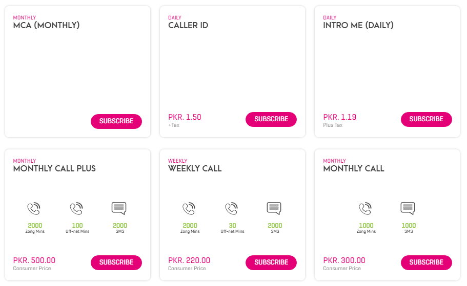 Zong Call Packages LATEST 2025